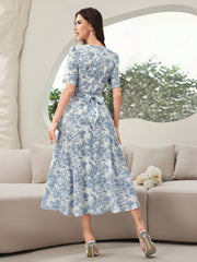Women's Vintage Style Printed Simple Daily Dress