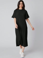 Drop Shoulder Solid Dress T Shirt Dress