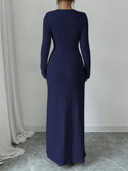 SHEIN Privé Women's Plain Color Long Casual Dress