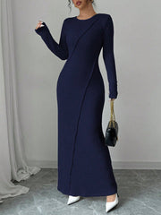 SHEIN Privé Women's Plain Color Long Casual Dress