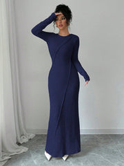 SHEIN Privé Women's Plain Color Long Casual Dress