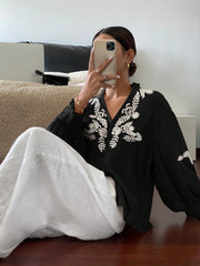 Blouse With Embroidered Decor