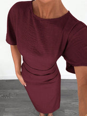 Women's Summer Solid Color Linen Blended Dress