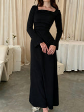 Casual Long Square-Neck Knit Dress