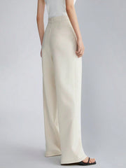 Women's High Waist Side Pocket Wide Leg Suit Pants