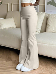 Women's High Waist Solid Color Bell Bottom Sports Yoga Pants