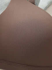 Solid Color Spaghetti Strap Minimalist Fitted Casual Bra