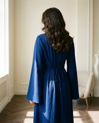 Long Dress with Flare Sleeves And A-Line Flowy Skirt