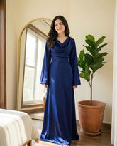 Long Dress with Flare Sleeves And A-Line Flowy Skirt