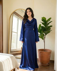 Long Dress with Flare Sleeves And A-Line Flowy Skirt