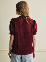 V-Neck Bubble Sleeves Summer Shirt