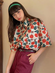 Floral Print Button Front Shirt