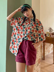 Floral Print Button Front Shirt