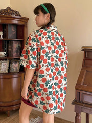 Floral Print Button Front Shirt