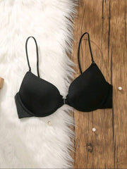 Ladies' Solid Color Back Cross & Front Buckle Bra