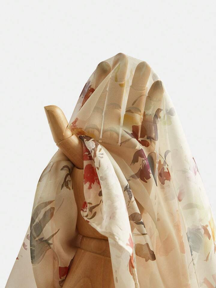 Floral Print Long Sleeve Vacation Style Elegant Dress