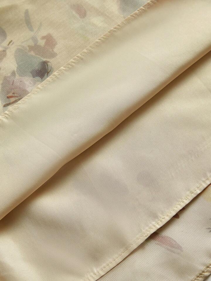 Floral Print Long Sleeve Vacation Style Elegant Dress