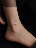 Shein 1pc Simple Luxury Stainless Steel Gold Anklet For Women Waterproof Body Chain Seaside Holiday