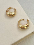 Shein 1 Pair Of Elegant & Charming Round Earrings With 0.03Microns Thick 18k Gold Plating On Copper