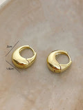 Shein 1 Pair Of Elegant & Charming Round Earrings With 0.03Microns Thick 18k Gold Plating On Copper