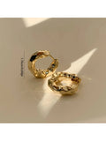 Shein 1pc Metallic Circle Shaped Earring, Gold Color