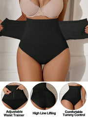 1pc Seamless High Waist Abdomen Control Waist Lifting Shaping Briefs With Front Opening Hook