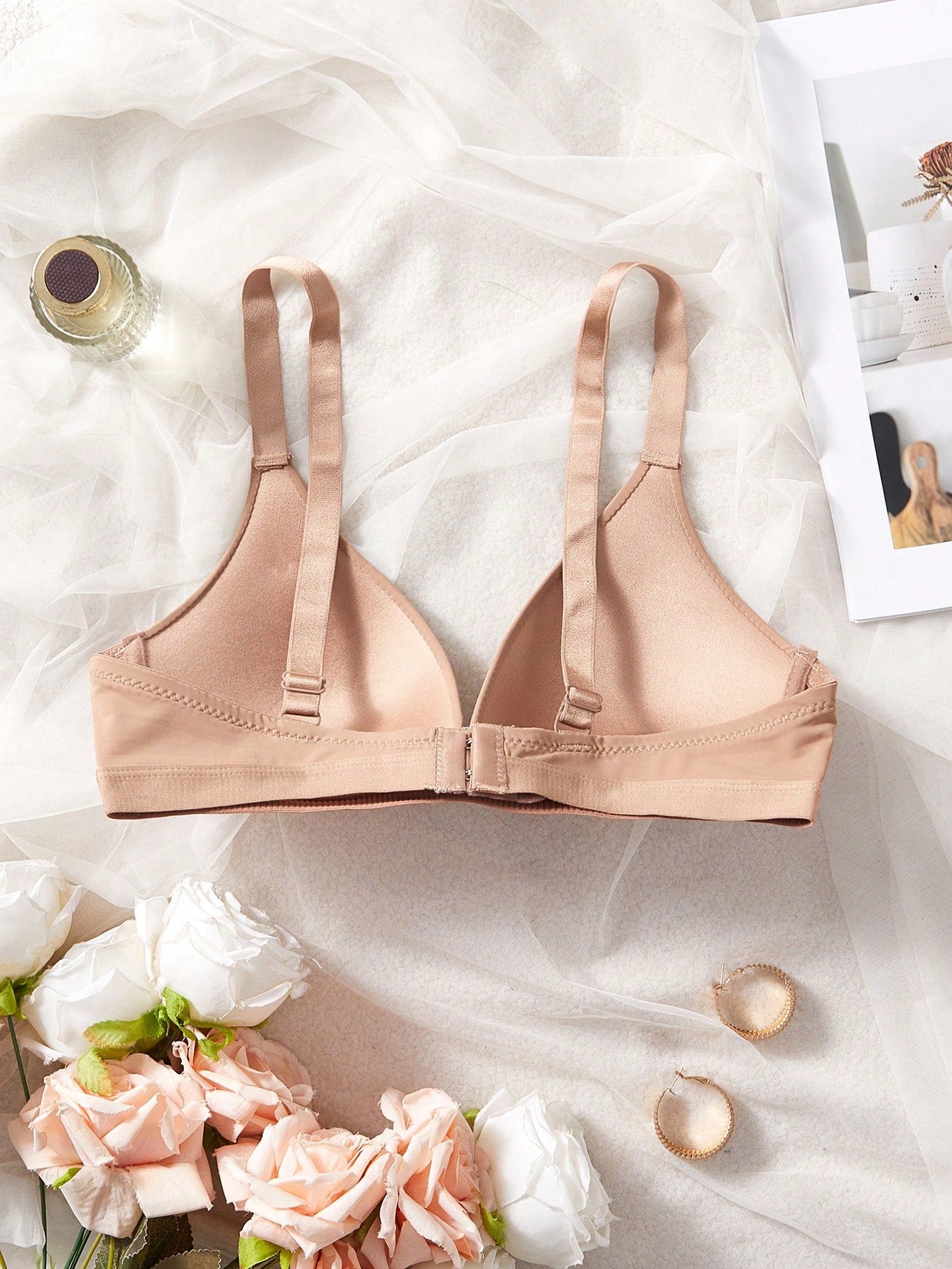 1pc V-Style Lady's Comfortable Wireless Soft Cup Solid Underwear Bra