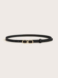 Shein 1pc Women Metal Buckle Skinny Belt