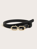 Shein 1pc Women Metal Buckle Skinny Belt