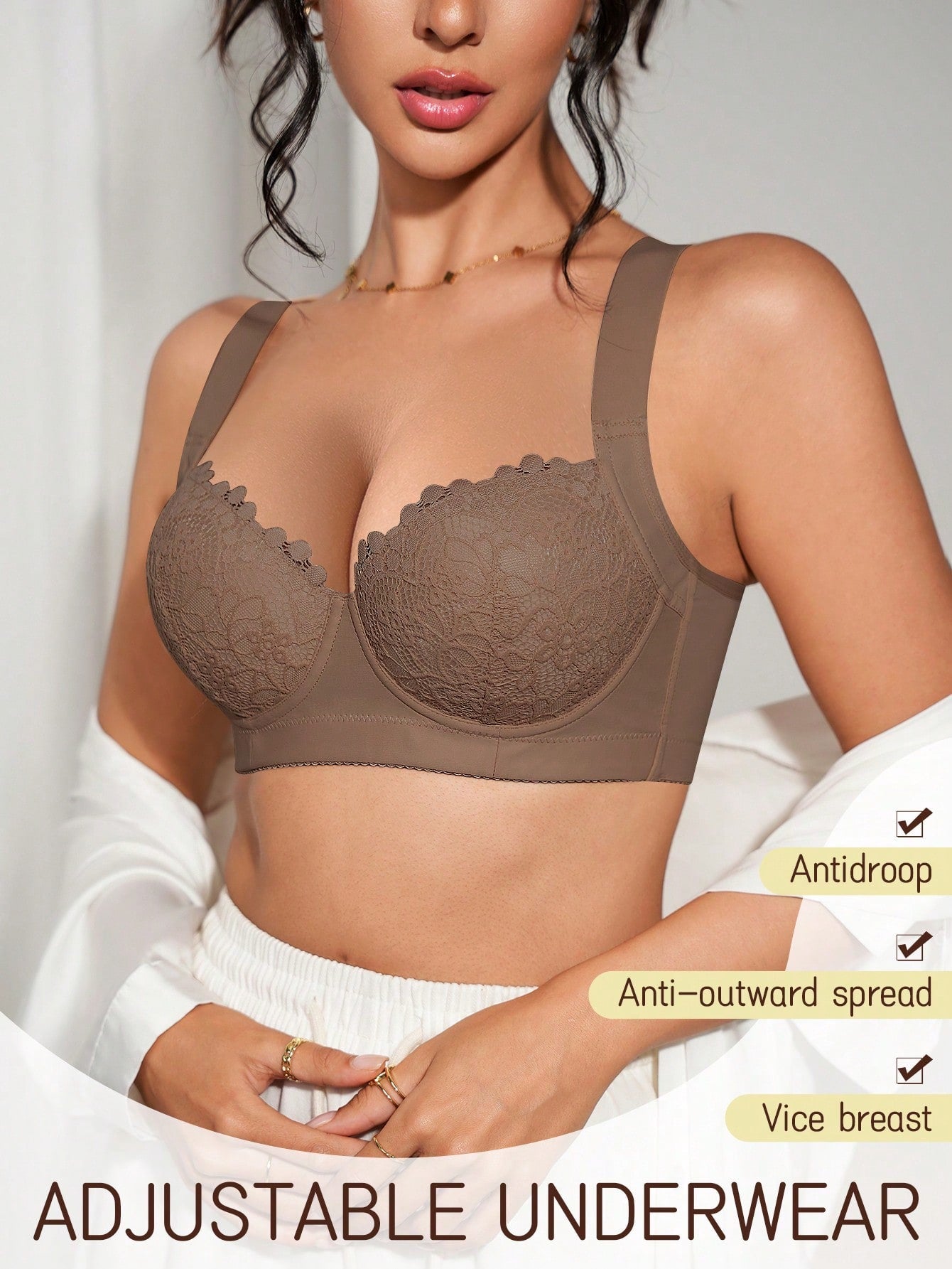 Soft & Comfortable Wireless Adjustable Strap Lift & Support Bra