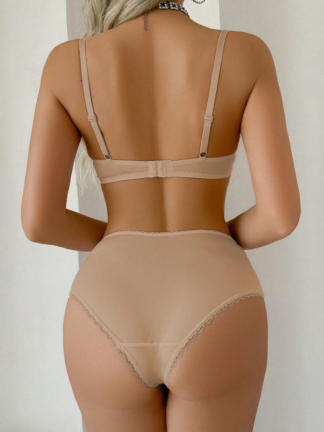 2pcs/Set Lace Patchwork Wire-Supported Bra