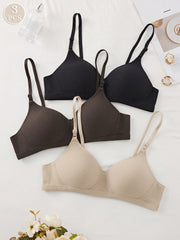 Comfortable Wireless Soft Cup Solid Bra