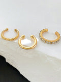 Shein 3pcs Simple Rhinestone Clip On Earrings Set For Women, Perfect For Parties