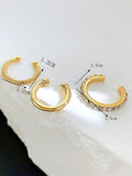 Shein 3pcs Simple Rhinestone Clip On Earrings Set For Women, Perfect For Parties