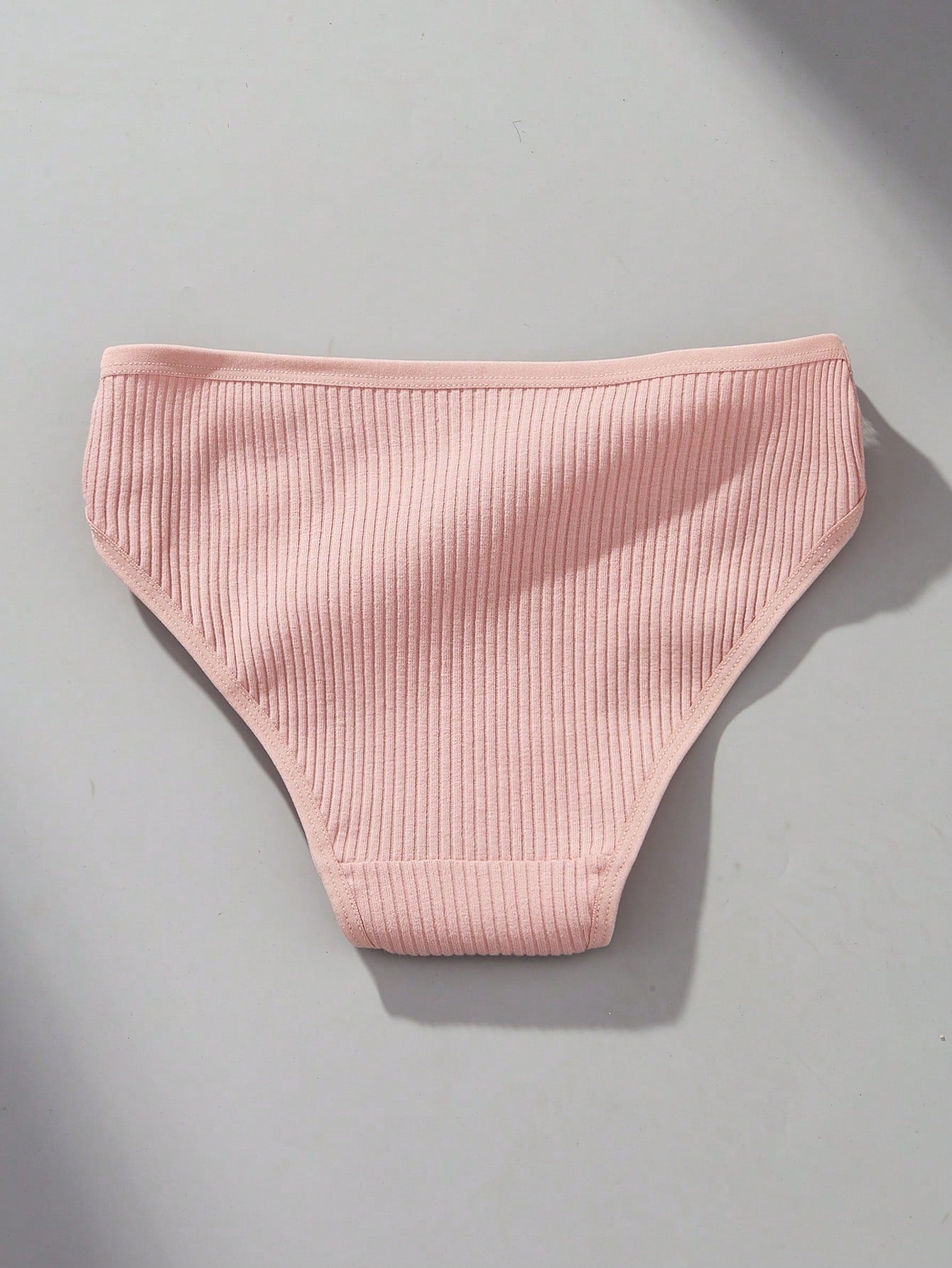 4pcs/Set Women's Comfortable Low Waist Contrast Lace Ribbed Panties