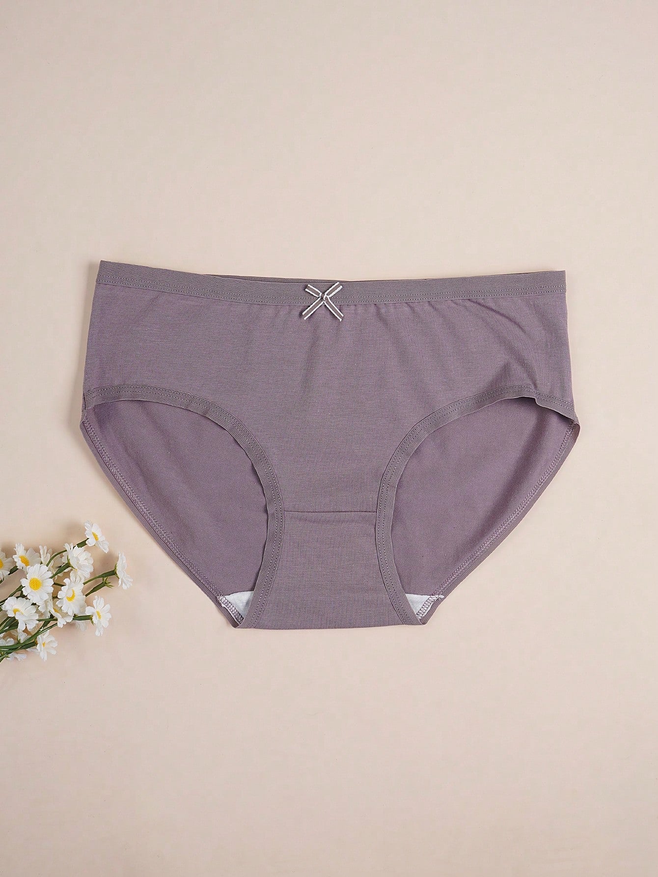 7pcs/Set Solid Color Bowknot Briefs