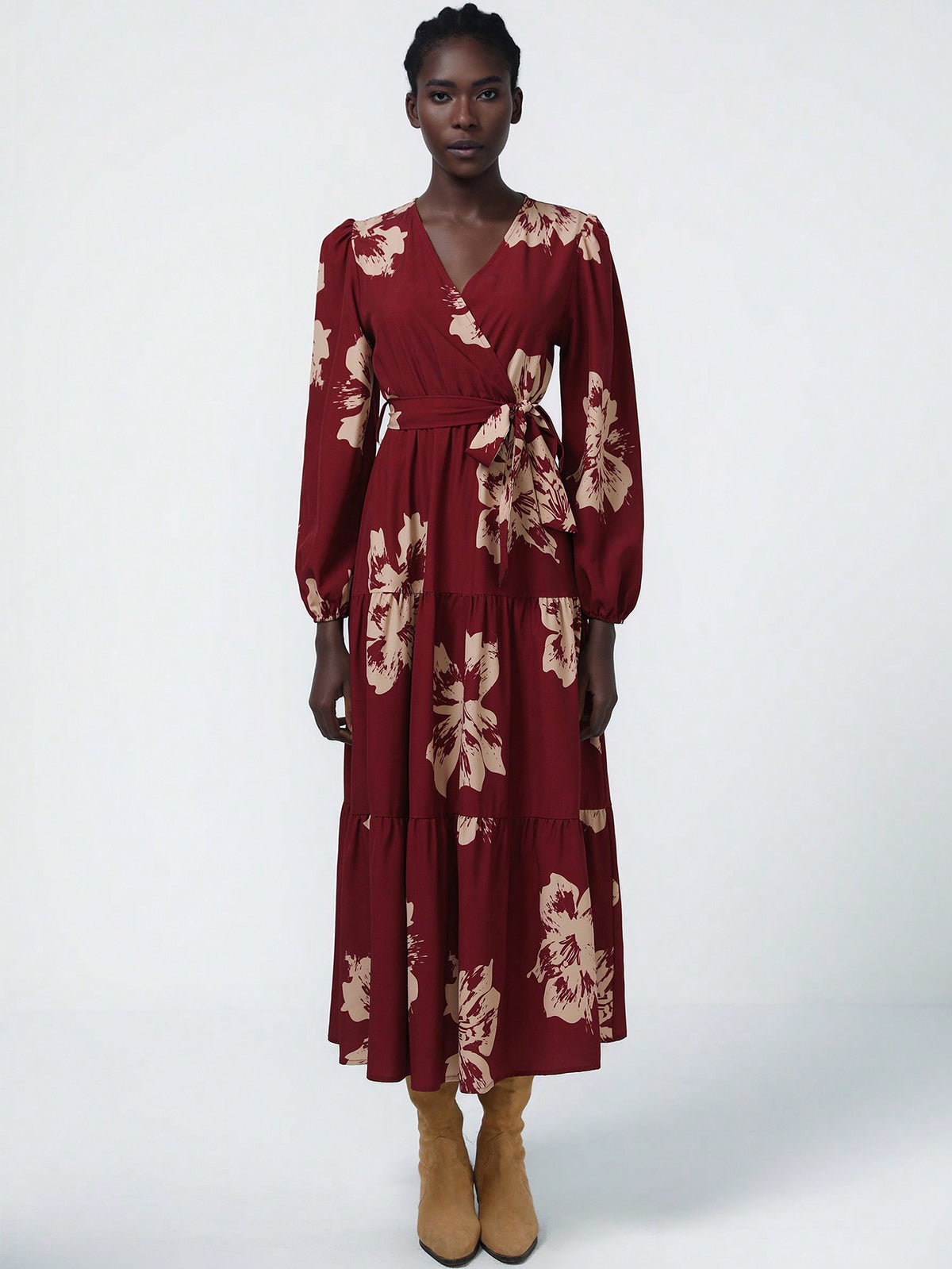 Shein Aveloria Modichic Long Sleeve Women's Dress With Floral Print
