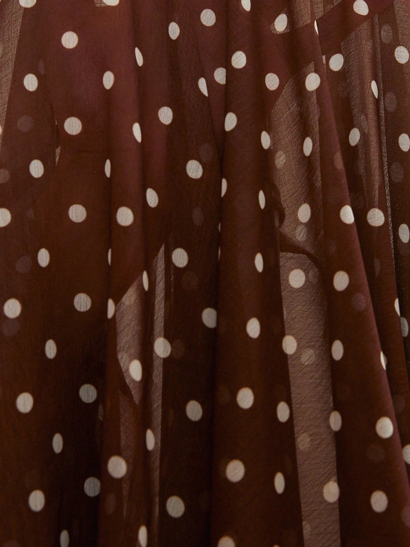 Vintage Elegant High Waist Chiffon Pleated Front Long Sleeve Dress