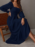 Shein Breezaya Square Neck Ruffle Hem Dress