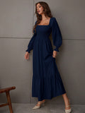 Shein Breezaya Square Neck Ruffle Hem Dress