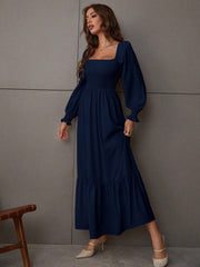 Shein Breezaya Square Neck Ruffle Hem Dress