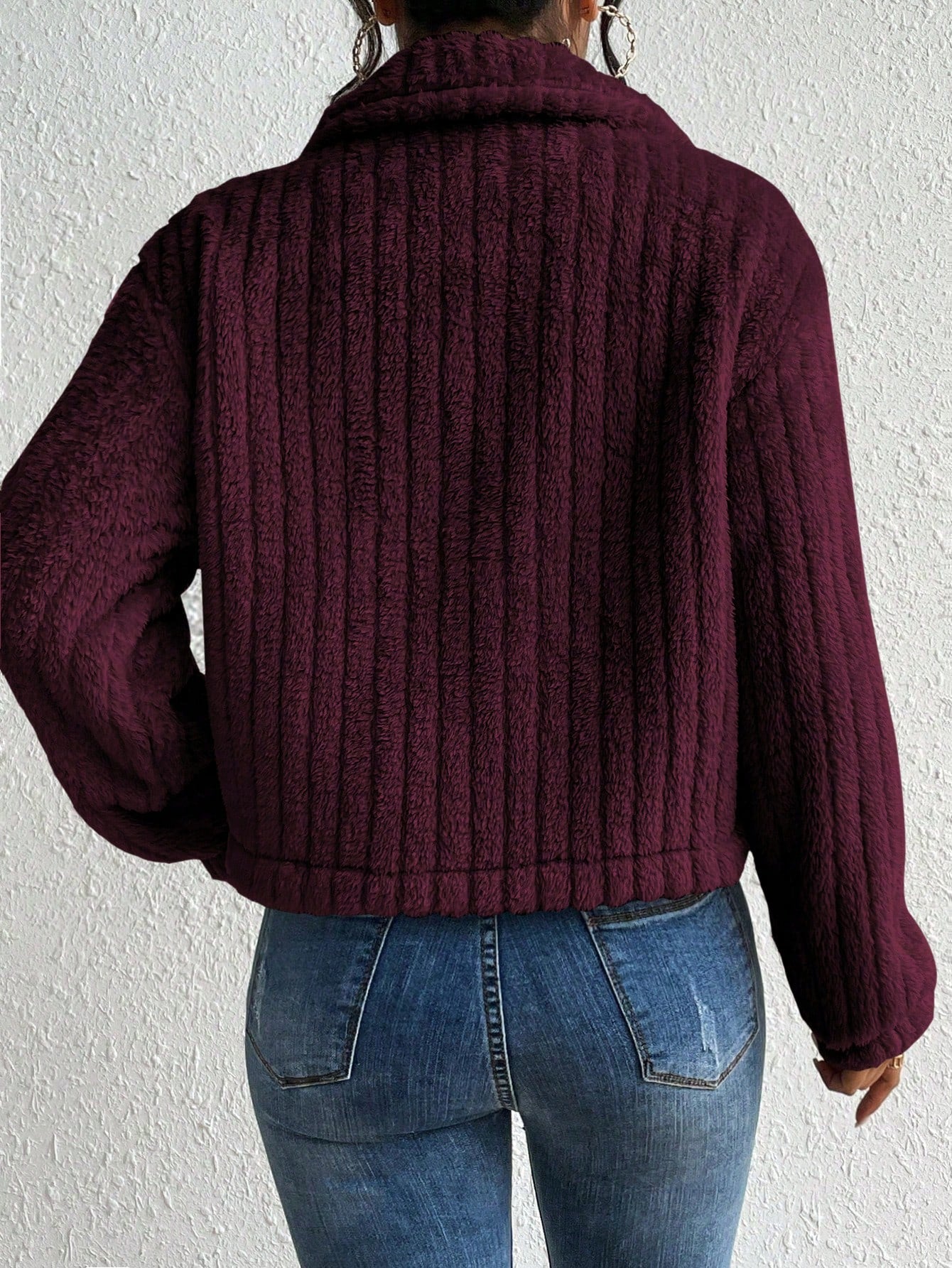 Solid Color Front Button Casual Long Sleeve Jacket