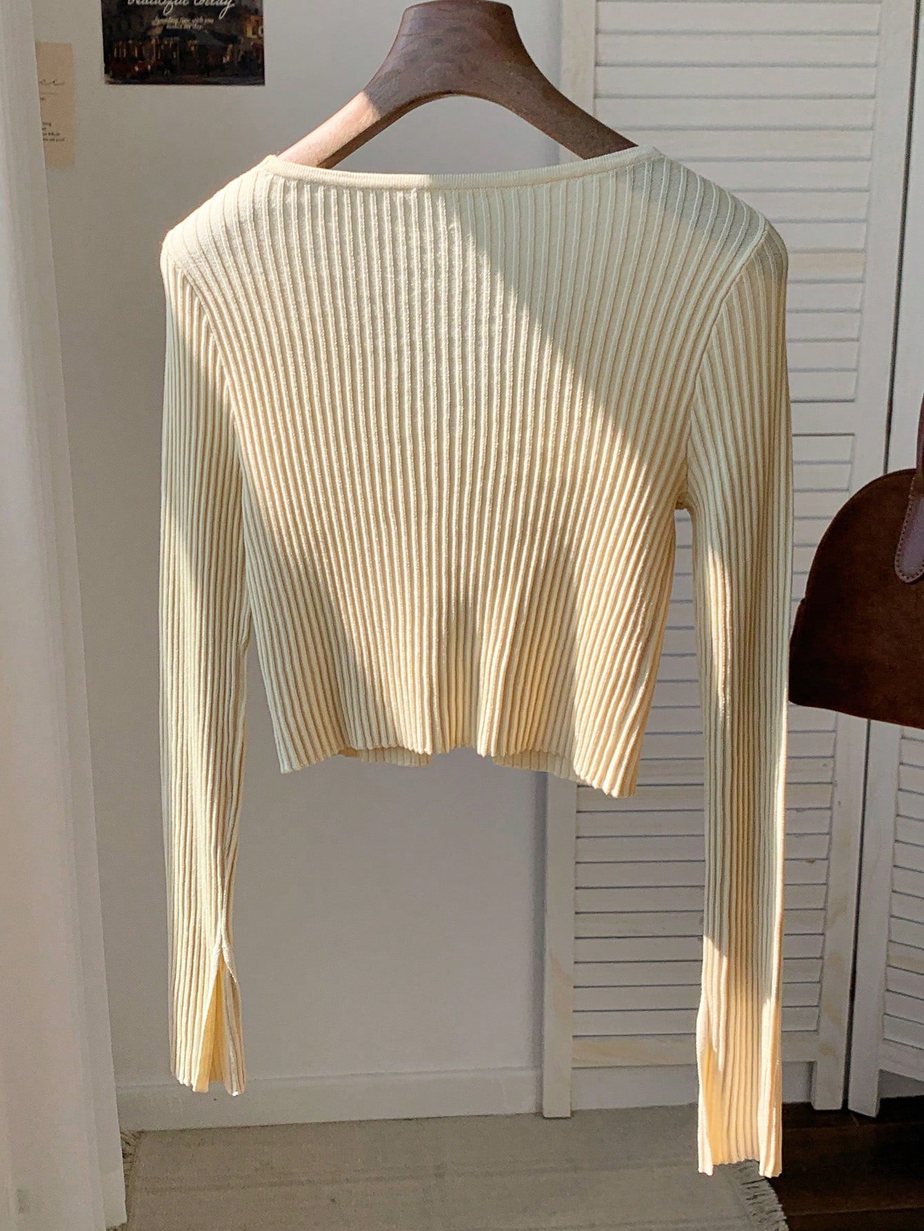 Solid Color Long Sleeve Front Tie Knitted Cardigan