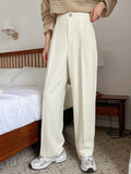 Shein DAZY 1pc Women Casual Solid Color Straight Leg Zipper Stretch Pants