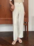 Shein DAZY 1pc Women Casual Solid Color Straight Leg Zipper Stretch Pants