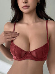 Adjustable Strap Mesh & Lace Padded Sexy Bra