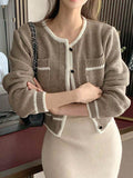 Shein DAZY Contrast Trim Button Through Cardigan