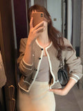 Shein DAZY Contrast Trim Button Through Cardigan