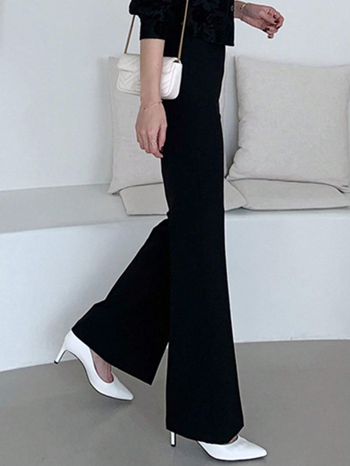 Flared Leg Casual Business Casual Women Pants