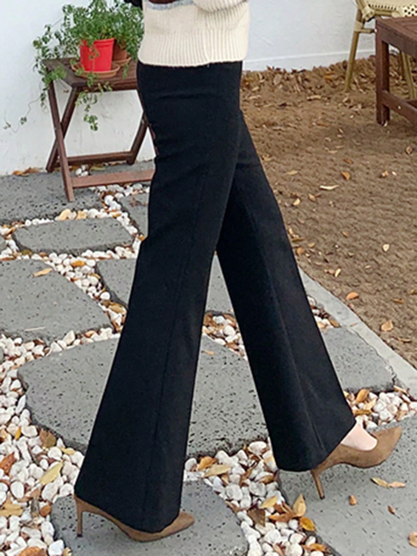 Flared Leg Casual Business Casual Women Pants